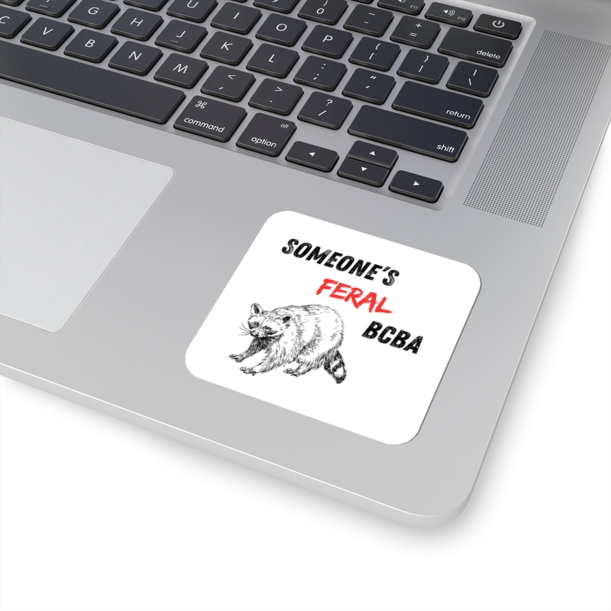Someone's Feral BCBA Sticker - Cute Raccoon Kiss-Cut Decal for Behavior Analysts