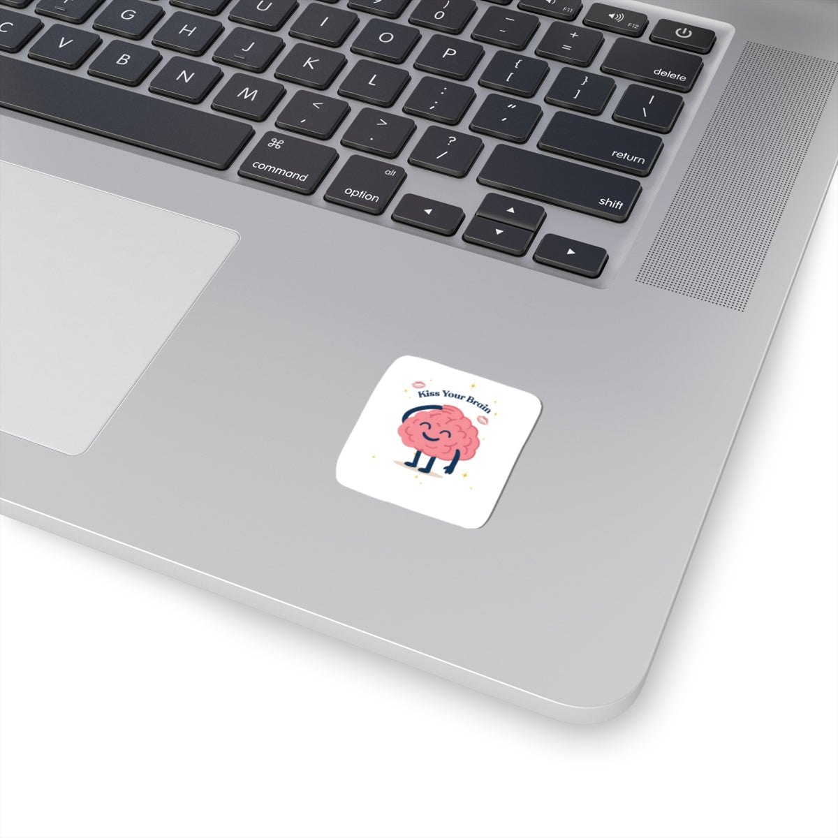 Kiss Your Brain Cute Brain Sticker — Funny Laptop & Notebook Decal