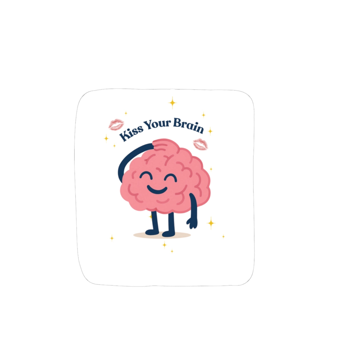 Kiss Your Brain Cute Brain Sticker — Funny Laptop & Notebook Decal